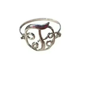 Silver Monogrammed F bracelet by Lolo